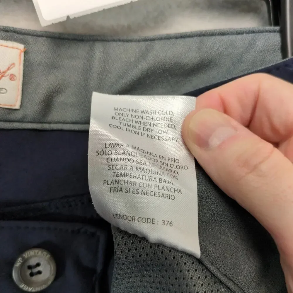 Original Weatherproof Vintage Navy Nylon Cargo Chino Pants Men's 40x30 Stretch‎
